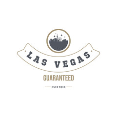 Fun vector retro design of Las Vegas city silhouette suitable for stickers or prints