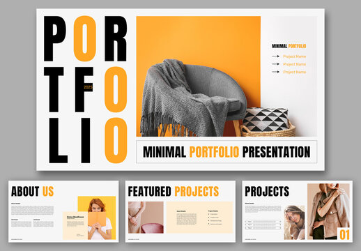 Minimal Portfolio Presentation with Yellow Accents