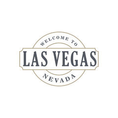 Obraz premium Fun vector retro design of Las Vegas city silhouette suitable for stickers or prints