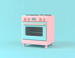 Obraz premium Cute Retro Oven with Knobs and Window