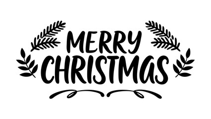 Merry christmas typography text vector illustration