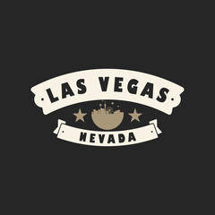 Fun vector retro design of Las Vegas city silhouette suitable for stickers or prints
