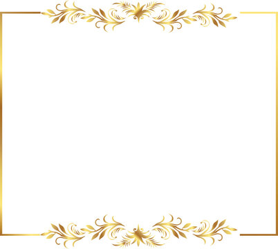 frame with leaves gold border Golden Border Warm Color Frame	
