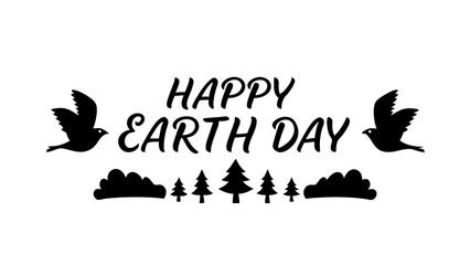 Happy Earth Day hand lettering vector illustration