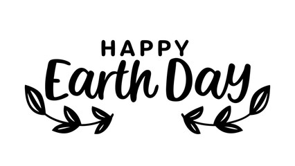 Obraz premium Happy Earth Day hand lettering vector illustration