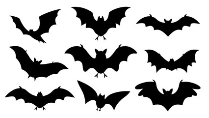 Set of halloween bat