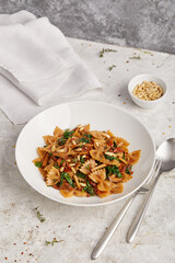 Noodles with Tofu and Spinach