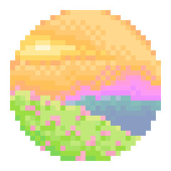 Pixel landscape sunset 