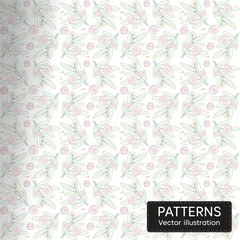 Hand drawn Floral spring pattern