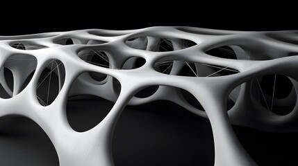 Abstract White Organic Structure Design 3D Render