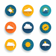 Uniform Flat Design Minimalist Weather Icon Collection