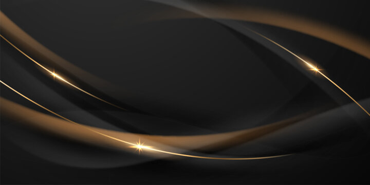 Abstract modern design black background with luxury golden elements vector illustration.