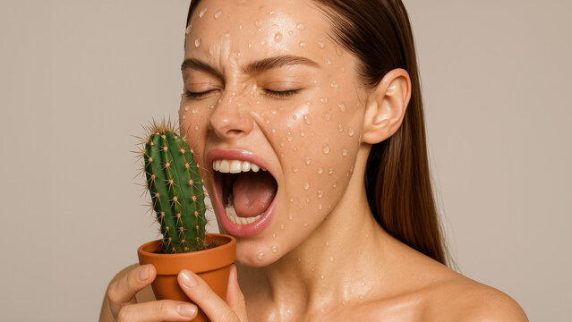 Skincare with cactus and spicule gel, beauty meets nature