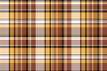 Apparel plaid check vector, vogue textile tartan fabric. Net seamless background texture pattern in amber and pastel colors.