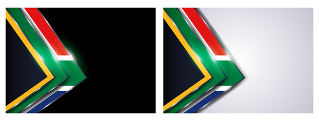Luxurious abstract triangles background with South African insignia. Vector illustration