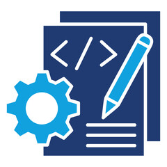 Scripting Flat Blue Icon