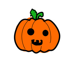 Cartoon Halloween Pumpkin with a Smile