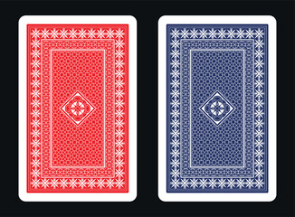 The reverse side of a playing card - back side reverse of playing cards pattern vector