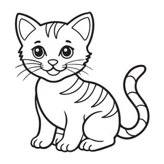 Obraz premium Cat illustration vector logo sticker silhouette 