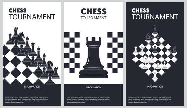 Vector illustration about chess tournament. Flyer design for chess tournament, match, game