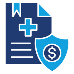 Obraz premium Health Insurance Flat Blue Icon
