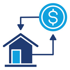 Obraz premium Property Flat Blue Icon