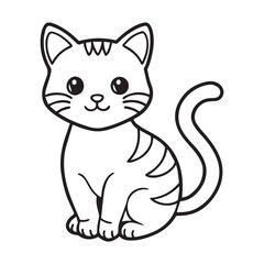 Obraz premium Cat illustration vector logo sticker silhouette 