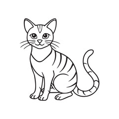 Obraz premium Cat illustration vector logo sticker silhouette 