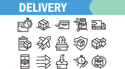 Fast and Reliable Delivery Service Icons and Graphics for Your Business