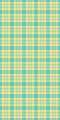 Tone check seamless fabric, list texture tartan plaid. Ornamental vector textile background pattern in teal and amber colors.