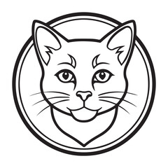 Obraz premium Cat illustration vector logo sticker silhouette 