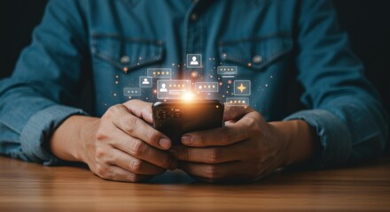 Person uses a smartphone to view customer reviews and ratings for online business services