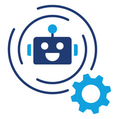 Fototapeta premium Robotic Process Automation Flat Blue Icon