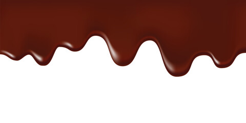 Seamless pattern of melted chocolate dripping, Texture background. Vector illustration