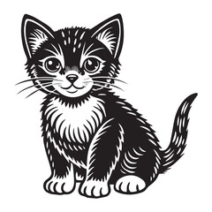Cat illustration vector  logo sticker silhouette 