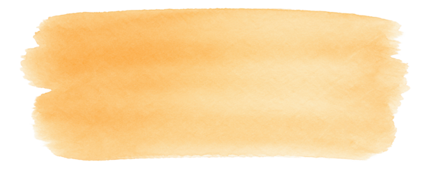 Light orange watercolor brush stroke with uneven edges on transparent background.