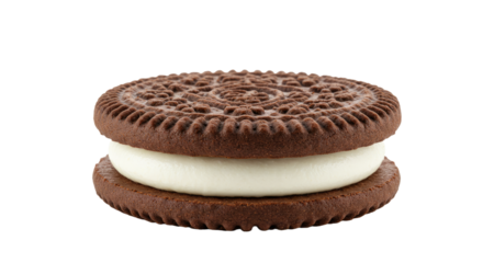 Chocolate Sandwich Cookie with Creamy Filling Detailed Closeup