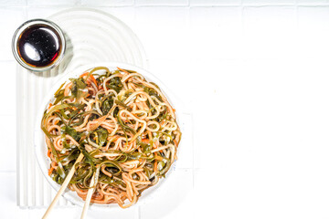 Asian styled noodles with seaweed