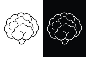 Thin Line Cauliflower Icon. Clean Vegetable Illustration in Black and White