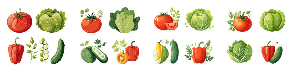 Fototapeta premium A collection of fresh colorful vegetables long title A diverse assortment of vibrant nutrient rich vegetables including