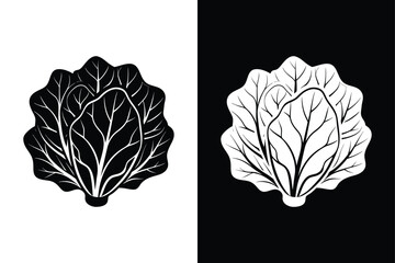 Fresh Collard Greens Vector. Large Leaf Salad Icon for Healthy Organic Food Designs