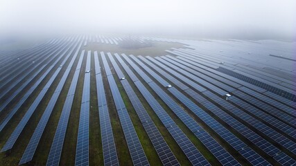 A photo of a large, modern photovoltaic farm.