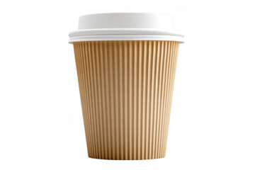 Coffee cup with lid mockup isolated on white background on transparent background