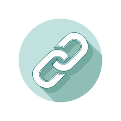 Illustrated Chain Link on Light Blue Circle Representing Connection and Interlink