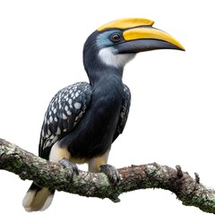 Obraz premium Hornbill Bird Isolated on White Background