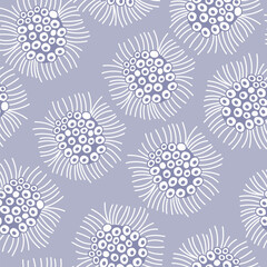 White motif on a blue background. Seamless background for fabrics, textiles, packaging and wallpaper. Vector illustration