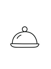 dish under cloche,  restaurant serving icon