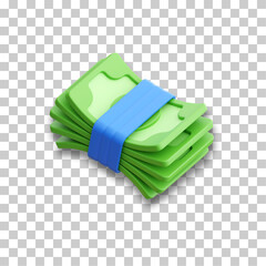 Money 3D Render Vector Icon Set &ndash; Finance, Investment, Trade, and Banking Strategy Pictograms