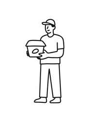burger courier icon,  delivery guy with fast food