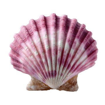 Pink Seashell Isolated on White Background